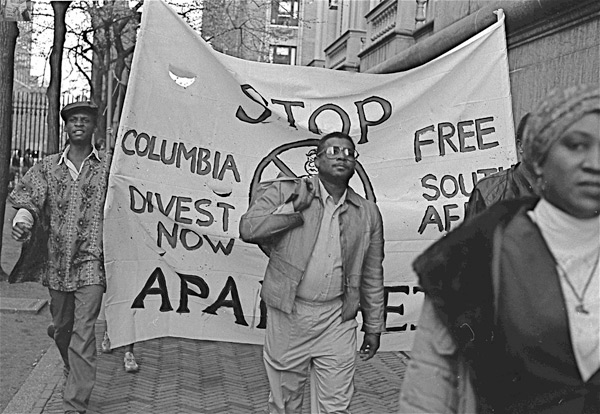 Protest at Columbia University, 1985.